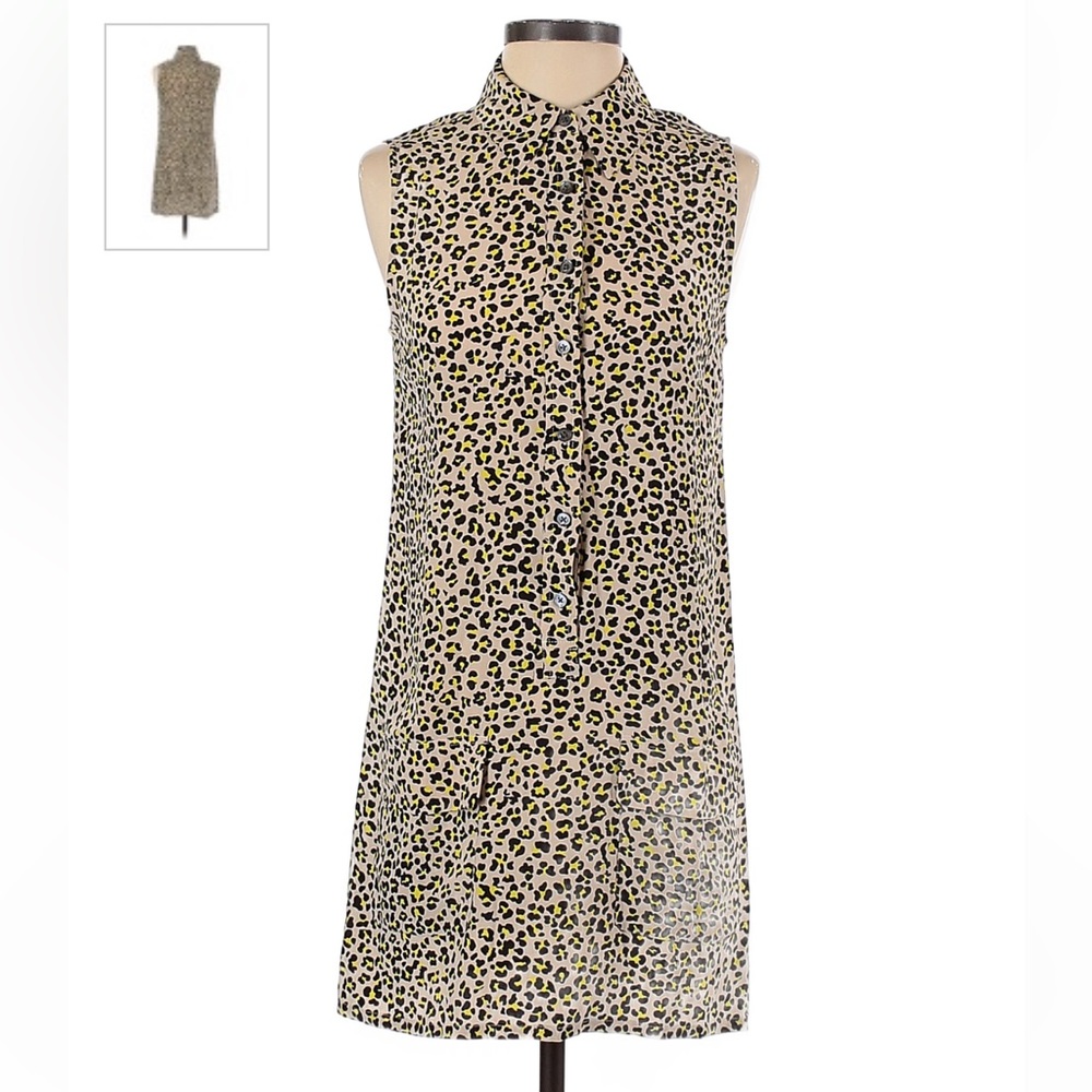 Equipment dress cheetah with neon yellow accent, size Small